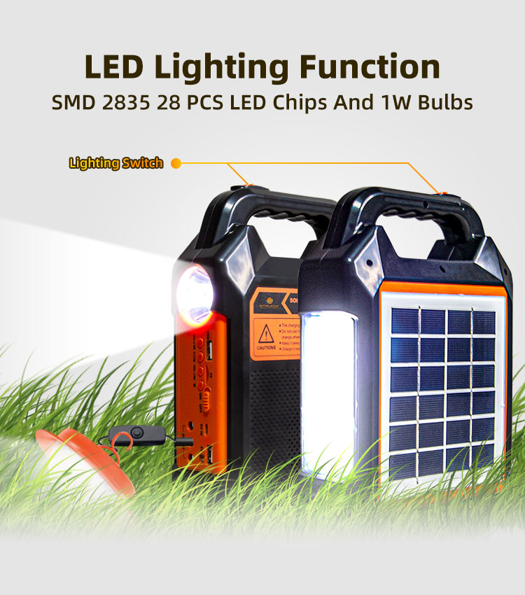 KIT REFLECTOR CON PANEL SOLAR 6V/2W | BLUETOOTH - USB - RADIO FM - SPEAKER 