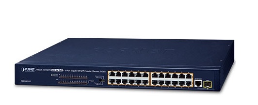 *LIQ* SWITCH 24Ports 10/100/TX 802.3at PoE + 1Port TP/SFP (190W) Ethernet 