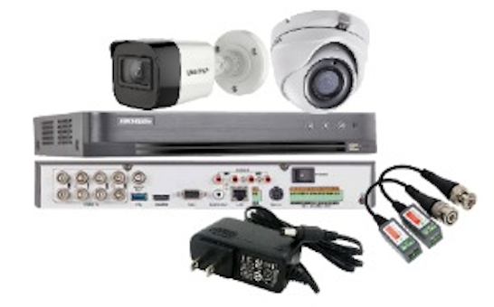 *KIT CCTV 5MP: (1)7208HUHI-K2 (2)16H0T-ITF (2)56H0T-ITMF (4)BP02 (4)TRANSFORMADORES