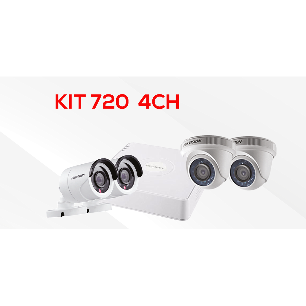 KIT CCTV 720 4 CANALES HIKVISION 