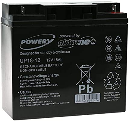 BATERIA VIPERTEK 12V  - 18AMP